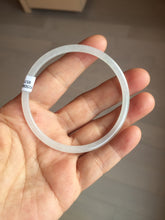 Load image into Gallery viewer, 56mm Certified Type A 100% Natural icy watery white/light purple/green flat slim Jadeite Jade bangle BG217-8571