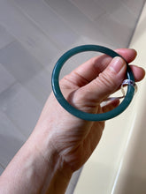 Load image into Gallery viewer, 57mm Certified Type A 100% Natural dark green/blue/gray round cut Guatemala Jadeite jade bangle BG41-2460