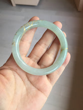 Load image into Gallery viewer, 53.7mm 100% Natural type A icy watery light green carved and golden-painted round cut Jadeite Jade bangle Pb212-2404