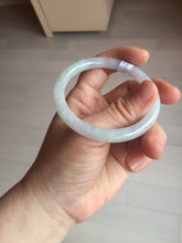Load image into Gallery viewer, 53.5mm certified 100% natural icy watery light green purple slim round cut jadeite jade bangle PB73-1269
