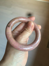 Load image into Gallery viewer, 54.3mm 100% natural plateau earth red/brown chubby round cut rose stone (Rhodonite) bangle XY81