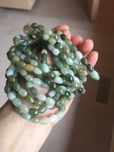 Load image into Gallery viewer, 100% natural type A dark green brown green white olive(Lulutong) jadeite jade beads bracelet group PB225