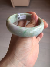 Load image into Gallery viewer, 56.5mm certificated Type A 100% Natural sunny green/purple/yellow  Monet’s Water Lilies Jade bangle E62-1029