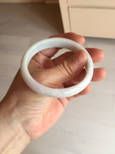 Load image into Gallery viewer, 53mm 100% natural light green purple white oval jadeite jade bangle BF128