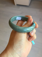 Load image into Gallery viewer, 54.5mm Certified Type A 100% Natural deep sea green/blue/gray/black Guatemala Jadeite bangle GL33-4-5752