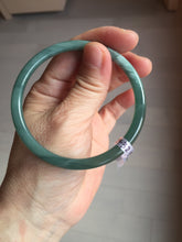 Load image into Gallery viewer, 59.3mm Certified Type A 100% Natural dark green/blue/gray Guatemala slim round cut Jadeite bangle BP191-2432