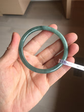 Load image into Gallery viewer, 59.5mm Certified Type A 100% Natural light green/blue/gray Guatemala slim round cut Jadeite bangle BP221-8433