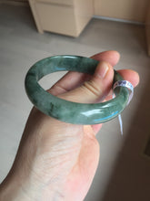 Load image into Gallery viewer, 54.5mm certified 100% natural dark green black jadeite jade bangle AS87-7064