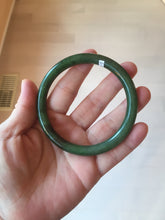 Load image into Gallery viewer, 62mm certified 100% Natural dark green/black round cut nephrite (碧玉) bangle HN20-9149