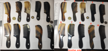 Load image into Gallery viewer, 15.5cm 100% Natural black yellow Buffalo Horn Comb with flaws group AW9