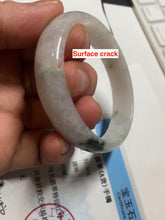 Load image into Gallery viewer, 49mm certified 100% natural Type A icy watery light green/white/purple oval jadeite jade bangle BN40-2854