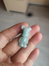 Load image into Gallery viewer, Type A 100% Natural light green jadeite jade cute baby bear pendant BG44