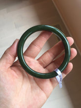 Load image into Gallery viewer, 60.8mm certified 100% Natural dark green/black nephrite Jade(碧玉) bangle HN15-1586