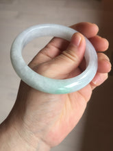 Load image into Gallery viewer, 56.4mm Certified Type A 100% Natural sunny green/white Jadeite Jade bangle BP51-3875