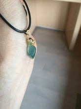 Load image into Gallery viewer, 100% natural type A Guatemala jadeite jade icy watery yellow green black Willow leaf pendant group BP63