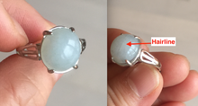 Load image into Gallery viewer, 100% natural type A icy watery green dark green four-prong jadeite jade ring group AA89