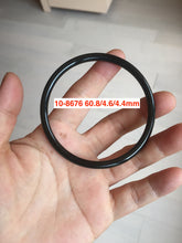 Load image into Gallery viewer, 55-63mm certified 100% Natural dark green black (青玉) slim round cut nephrite group Jade bangle HT106