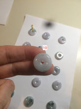 Load image into Gallery viewer, 18mm Type A 100% Natural green/purple/white Jadeite Jade safety Guardian donut Pendant group m99