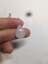 Load image into Gallery viewer, 100% natural icy watery green/white/purple type A jadeite jade water drop pendant necklace group A122