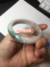 Load image into Gallery viewer, 56.9mm Certified Type A 100% Natural dark green/white/purple Jadeite Jade bangle BL82-4053