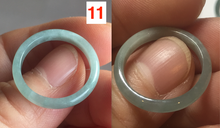 Load image into Gallery viewer, 17.5mm 7 1/4 100% natural type A icy watery green/blue icy watery Guatemala jadeite jade band ring group  BP78
