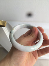 Load image into Gallery viewer, 59.6mm Certificated Type A 100% Natural White green red purplewith green floating flowers Jadeite Jade bangle G110-9546