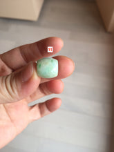 Load image into Gallery viewer, 13mm Type A 100% Natural sunny green/white/light purple olive shape Jadeite Jade LuluTong (Every road is smooth) bead pendant group PB119