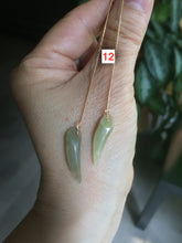 Load image into Gallery viewer, 100% Natural type A icy watery purple/green/white Chili Pepper Jadeite Jade earring group B201