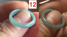 Load image into Gallery viewer, 17.5mm 7 1/4 100% natural type A icy watery green/blue icy watery Guatemala jadeite jade band ring group  BP78