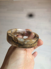 Load image into Gallery viewer, 54.9mm 100% natural pink/black time series(时光系列) rose stone (Rhodonite)square bangle XY83