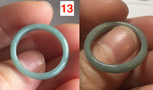 Load image into Gallery viewer, 17.5mm 7 1/4 100% natural type A icy watery green/blue icy watery Guatemala jadeite jade band ring group  BP78