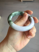 Load image into Gallery viewer, 54.8mm certified 100% natural Type A light purple dark green jadeite jade bangle E141-3921