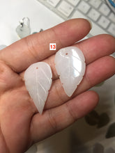 Load image into Gallery viewer, 100% natural type A white purple green yellow jadeite jade leaf pair pendant/earring group BP156