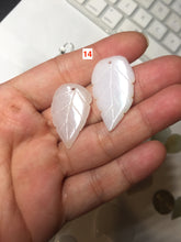 Load image into Gallery viewer, 100% natural type A white purple green yellow jadeite jade leaf pair pendant/earring group BP156