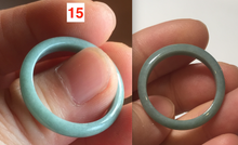 Load image into Gallery viewer, Size 10 1/4 100% natural type A icy watery light green/blue/gray Guatemala jadeite jade band ring AF53