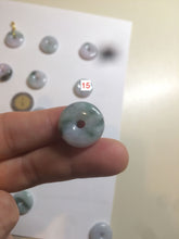 Load image into Gallery viewer, 18mm Type A 100% Natural green/purple/white Jadeite Jade safety Guardian donut Pendant group m99