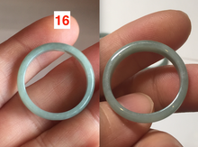 Load image into Gallery viewer, Size 10 1/4 100% natural type A icy watery light green/blue/gray Guatemala jadeite jade band ring AF53
