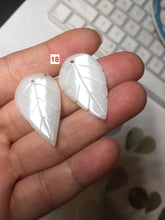 Load image into Gallery viewer, 100% natural type A white purple green yellow jadeite jade leaf pair pendant/earring group BP156