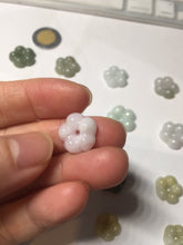 Load image into Gallery viewer, Type A 100% Natural light green/white/purple jadeite Jade Hawaiian flower Pendant AA66