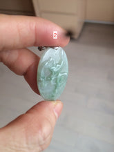 Load image into Gallery viewer, 100% Natural type A light green safe and sound pendant with the carved hieroglyph of "Buddha" jadeite Jade pendant group B99