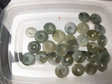 Load image into Gallery viewer, 22-25mm Type A 100% Natural dark green/white/yellow /gray/black Jadeite Jade Safety Guardian Button donut Pendant group PB49 (Add-on items)