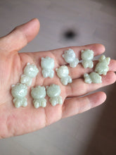 Load image into Gallery viewer, Type A 100% Natural light green jadeite jade cat kitty pendant BG43