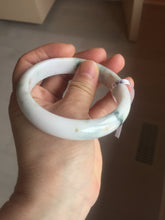 Load image into Gallery viewer, 59.6mm Certificated Type A 100% Natural White green red purplewith green floating flowers Jadeite Jade bangle G110-9546