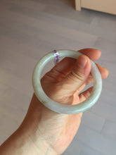 Load image into Gallery viewer, 54.5mm certified 100% natural type A icy watery white/gray round cut jadeite jade bangle BL9-9888