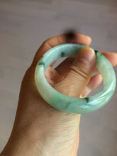 Load image into Gallery viewer, 48.5mm Certified Type A 100% Natural icy light green/white oval Jadeite Jade bangle K101-1696