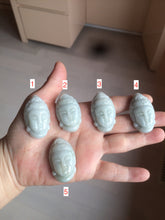 Load image into Gallery viewer, 39mm 100% natural light green/white Guanyin jadeite jade pendant/hand held BF91