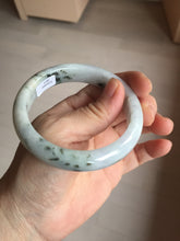 Load image into Gallery viewer, 56.3mm certified 100% natural Type A dark green/purple/white with green floating flowers jadeite jade bangle PB231-2823