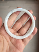 Load image into Gallery viewer, 55.6mm 100% natural Type A icy watery light green white slim round cut jadeite jade bangle AD113-8104
