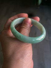 Load image into Gallery viewer, 50.5mm Certified Type A 100% Natural sunny apple green/red Jadeite Jade oval bangle AJ67-0170