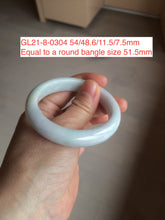 Load image into Gallery viewer, 50-52mm certified 100% natural Type A light green/white/purple oval jadeite jade bangle group GL21